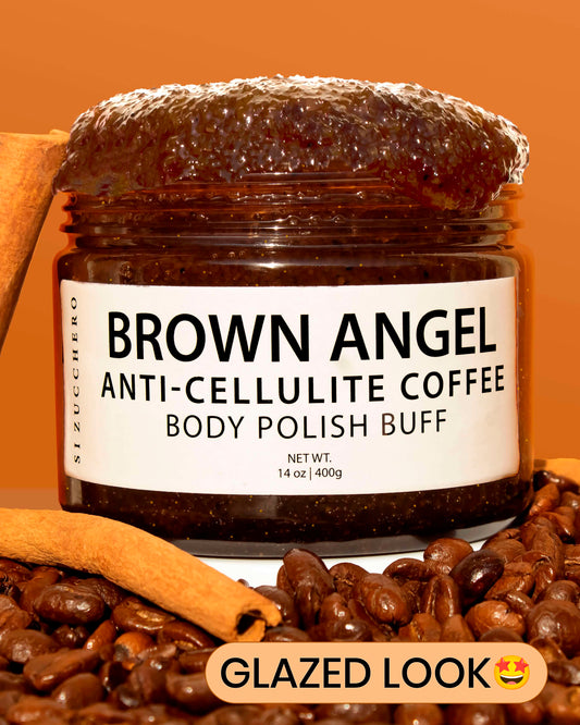 BROWN ANGEL COFFEE BODY POLISH BUFF-COFFEE & CINNAMON SCRUB