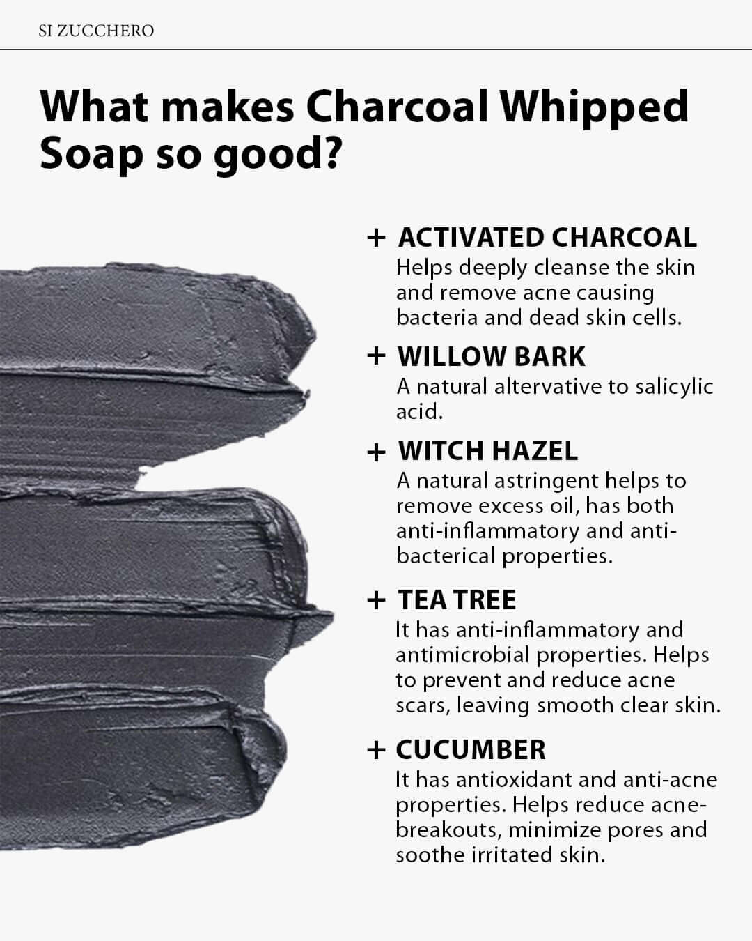 Charcoal whipped soap benefits